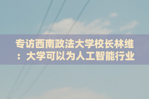 专访西南政法大学校长林维：大学可以为人工智能行业培养针对性的高素质人才