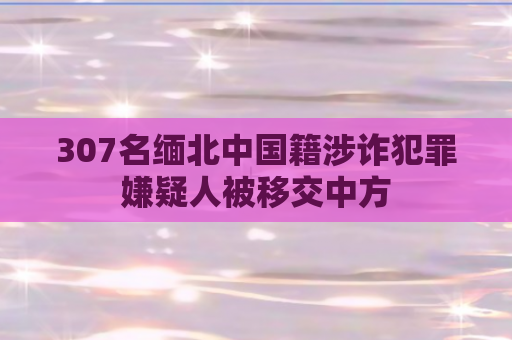 307名缅北中国籍涉诈犯罪嫌疑人被移交中方